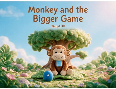 Cover of Monkey and the Bigger Game, a BabyLUV picture book